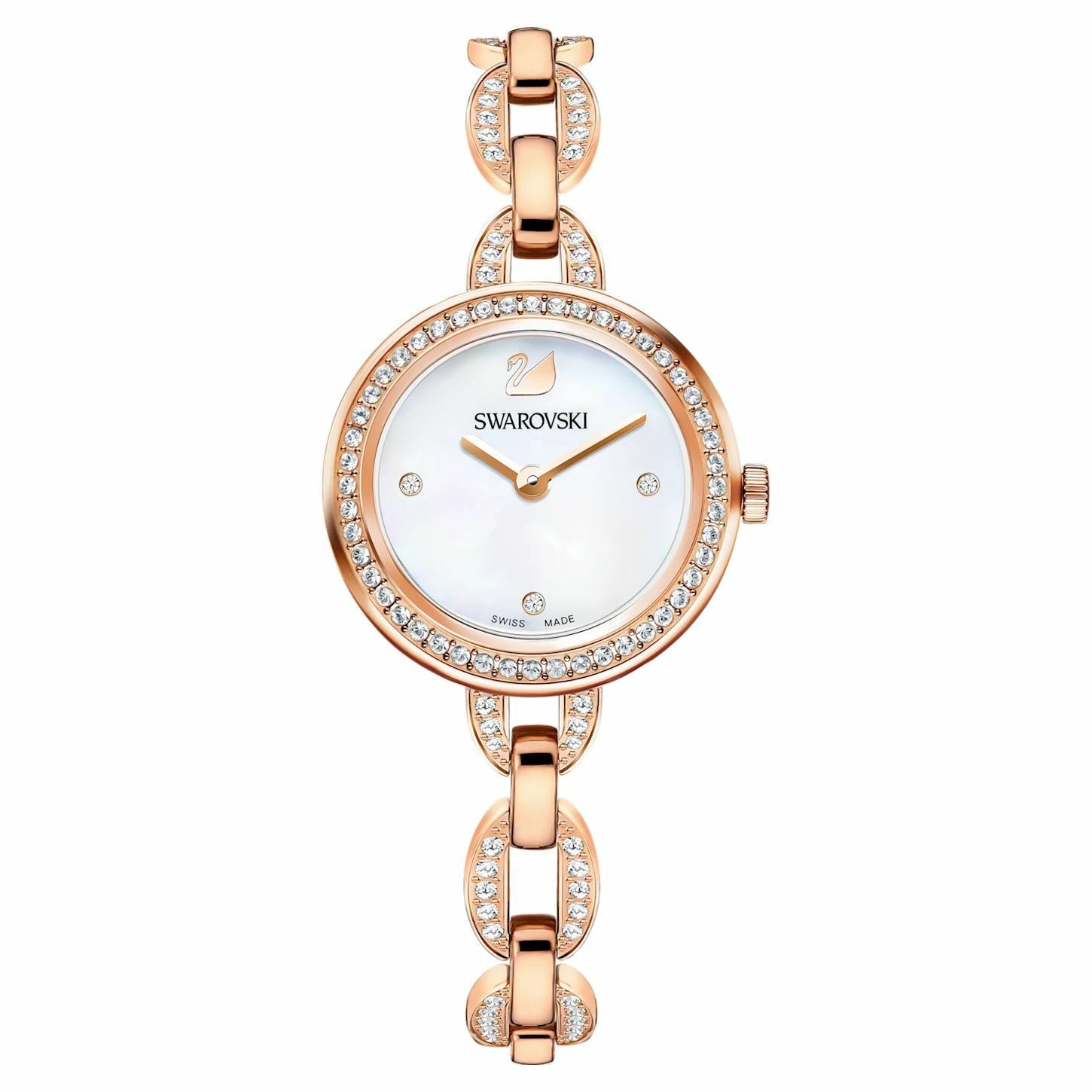 Aila Mini Watch Metal bracelet, Rose-gold tone PVD