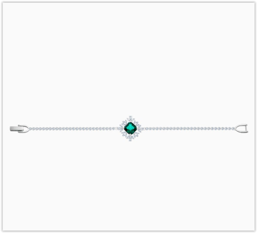 Genuine Swarovski PALACE BRACELET, green crystal, rhodium plated 5498835
