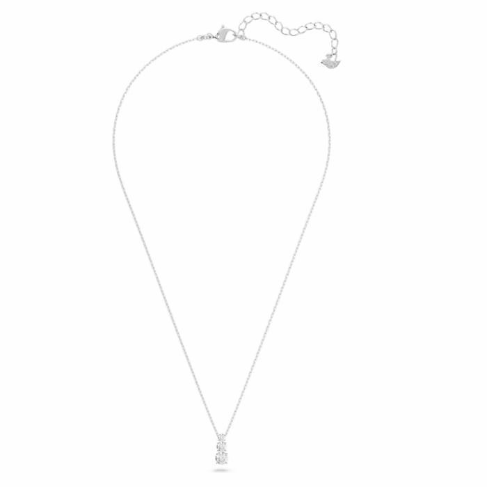Attract Trilogy pendant Round, White, Rhodium plated