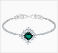 Genuine Swarovski PALACE BRACELET, green crystal, rhodium plated 5498835