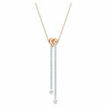 Swarovski Symbolic Y necklace Moon and star, Blue, Rose-gold tone plated
