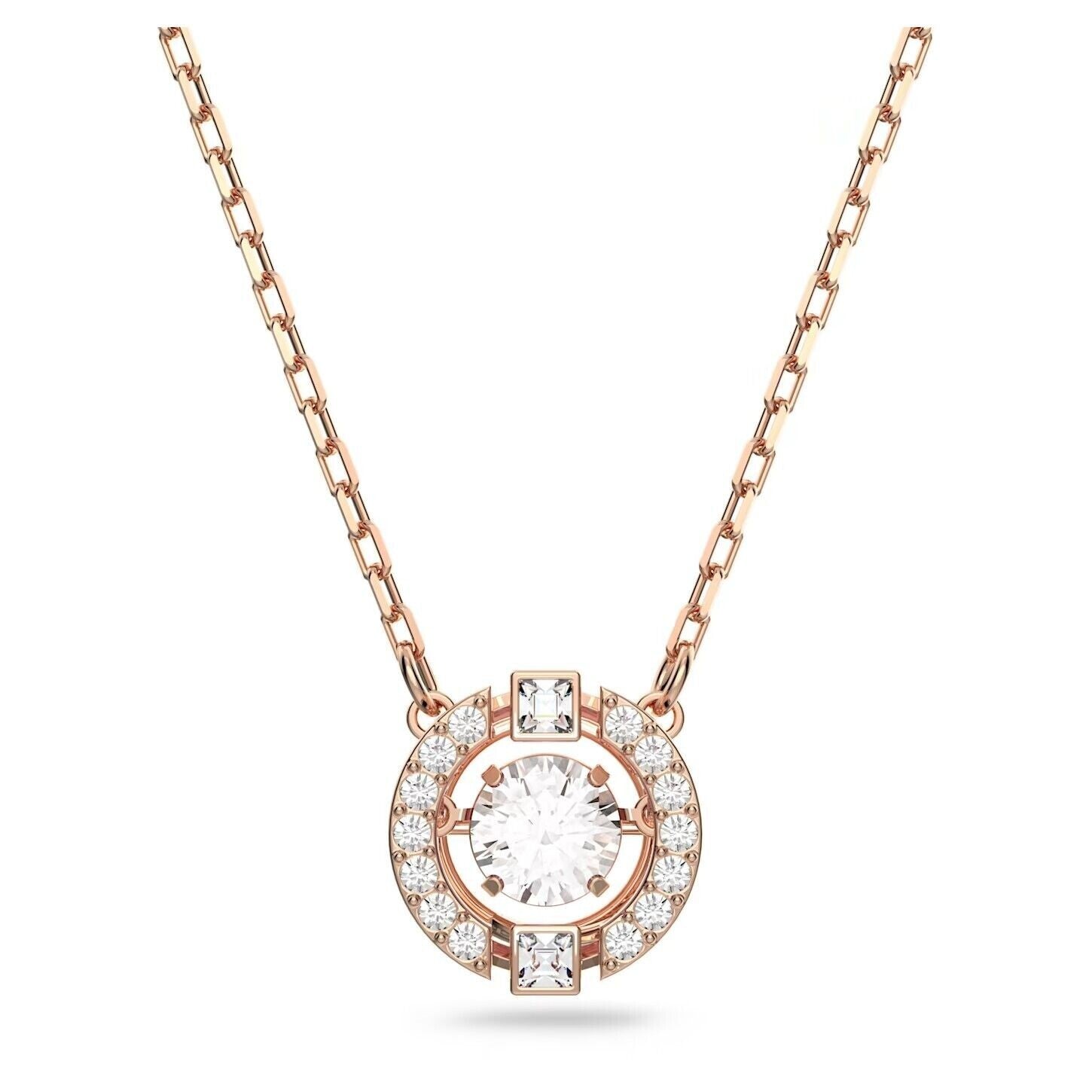 Genuine Swarovski Crystal Sparkling Dance Necklace Rose Gold Clear 5272364
