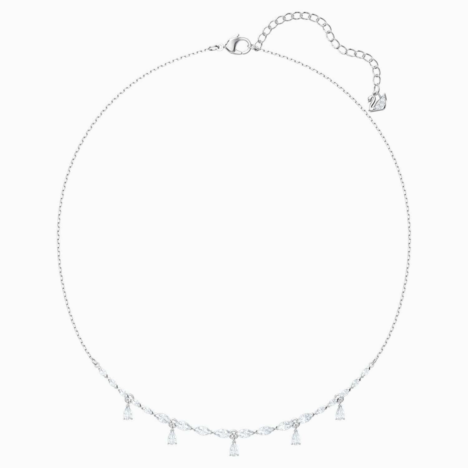 Genuine Swarovski Crystal Jewelry LOUISON NECKLACE, White, Rhodium 5419242