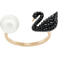 Genuine Swarovski Crystal ICONIC SWAN:RING BLACK JET/ROS 58  5296472 Brand New