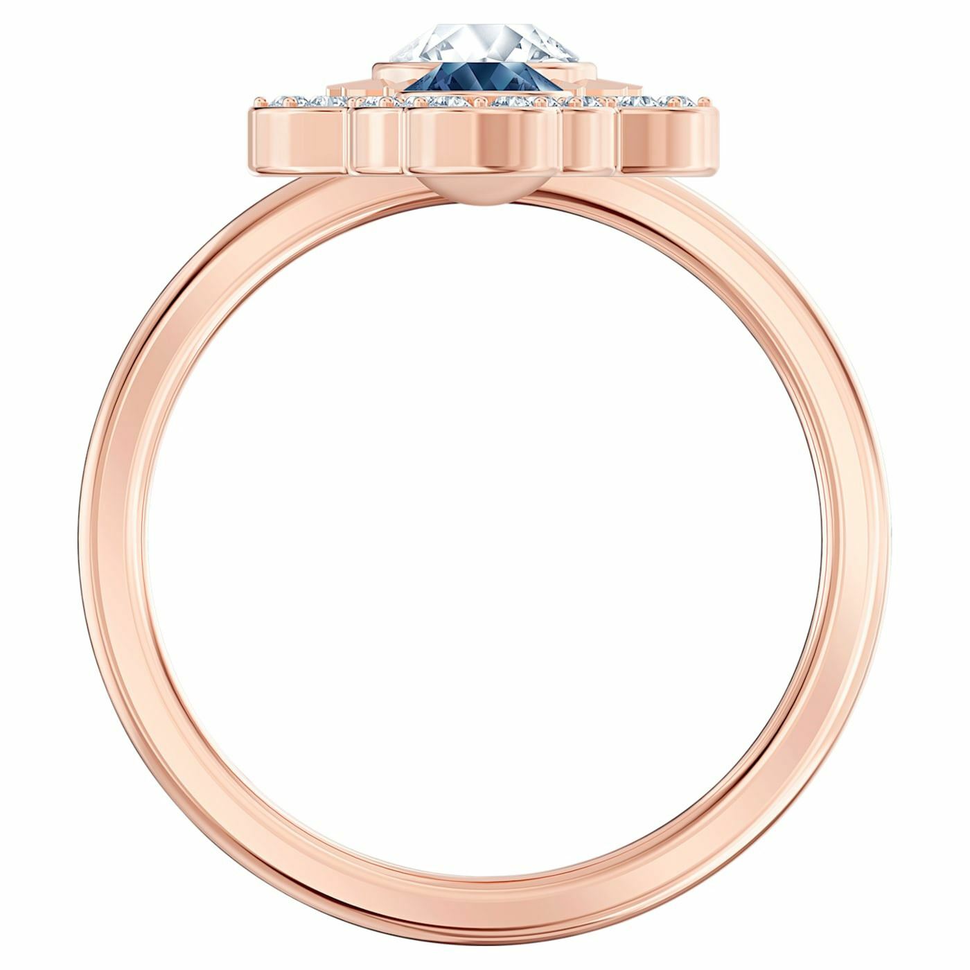 Swarovski Symbolic ring 55, Blue, Rose-gold tone plated