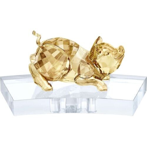 Genuine Swarovski Original Figurine Zodiac Dog 5285008 Gold Tone