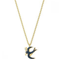 Genuine Swarovski Necklace Swallow Bird Blue Crystal 5490922
