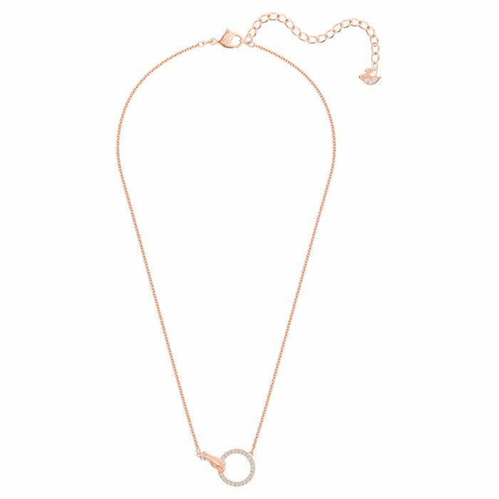 Swarovski Symbolic necklace Hand, White, Rose-gold tone plated 5489573