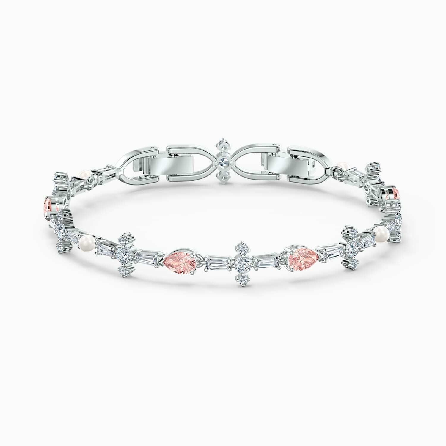 Genuine Swarovski PERFECTION BRACELET, PINK, RHODIUM PLATED 5524544