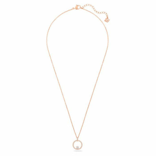 Creativity pendant Circular, White, Rose-gold tone plated