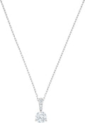 Genuine Swarovski Solitaire Rhodium Plated & White Crystal Pendant 5472635