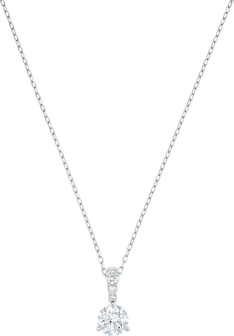 Genuine Swarovski Solitaire Rhodium Plated & White Crystal Pendant 5472635