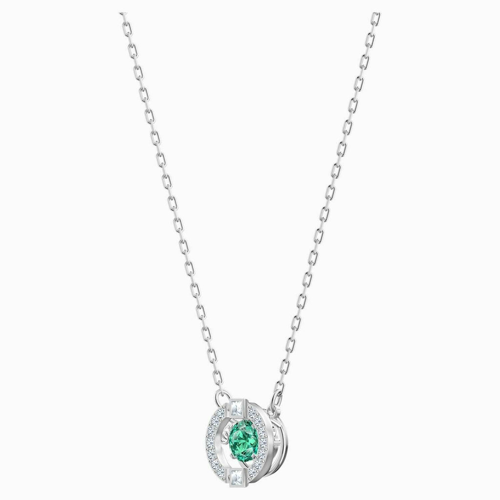 Genuine Swarovski SPARKLING DANCE SET, Green, Rhodium 5516965