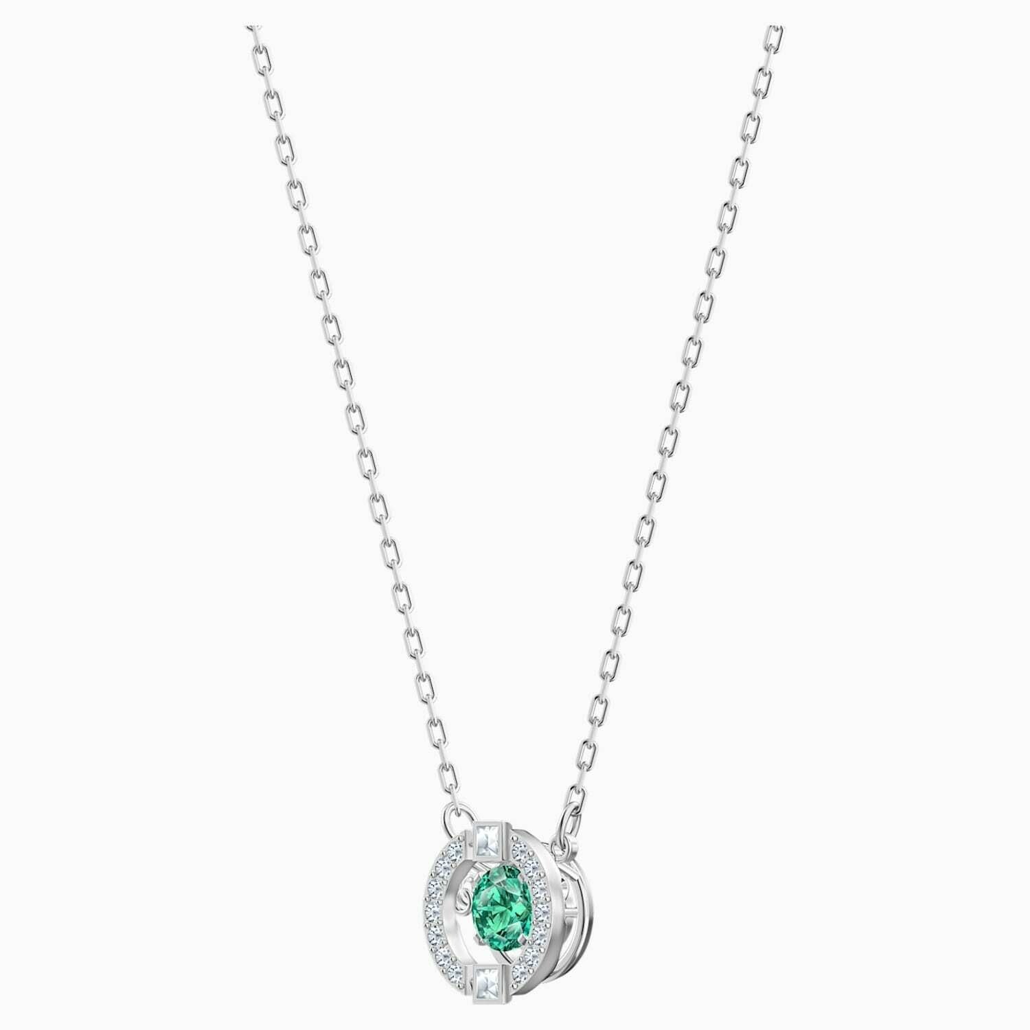 Genuine Swarovski SPARKLING DANCE SET, Green, Rhodium 5516965