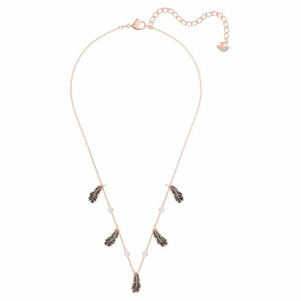 Naughty choker Black, Rose-gold tone plated