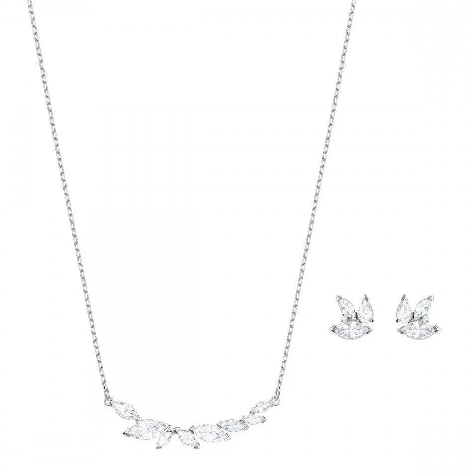 Genuine Swarovski Louison Rhodium Plated Necklace and Earring Set 5419879