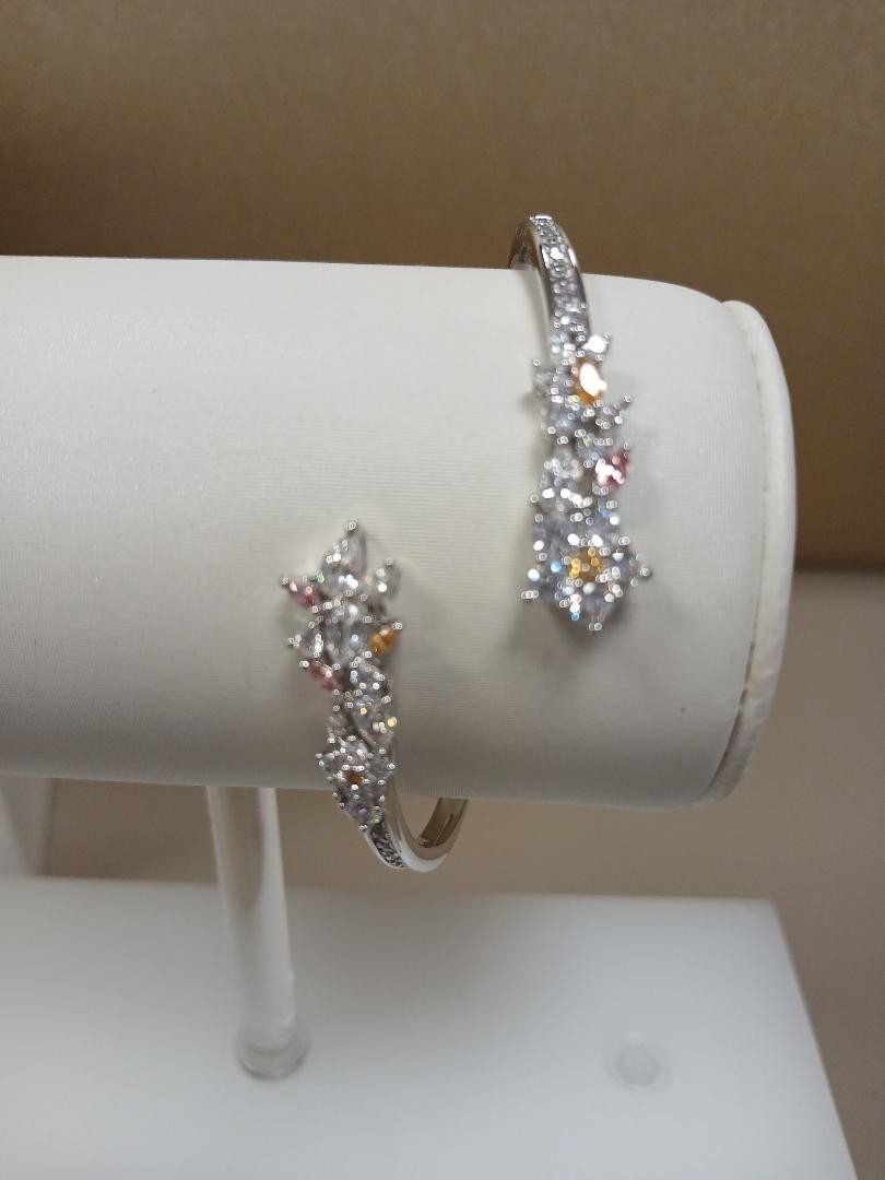 ATALLIER by SWAROVSKI CRYSTAL Amber Pink FLORA BANGLE 5535872