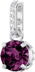 Genuine SWAROVSKI Women Stainless Steel Clasp Charm Purple 5437323