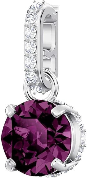 Genuine SWAROVSKI Women Stainless Steel Clasp Charm Purple 5437323
