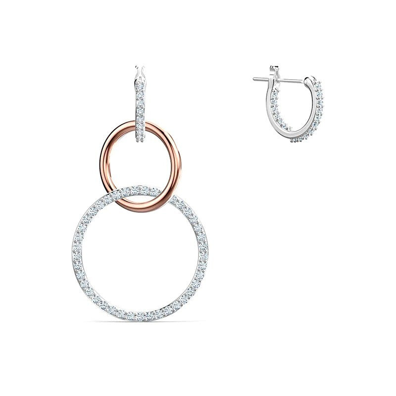 Genuine SWAROVSKI LIFELONG HEART CRYSTAL ROSE GOLD PLATED EARRINGS 5520652
