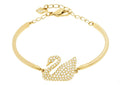 Genuine SWAROVSKI SWAN BANGLE 5083133 CRYSTAL GOLD PLATED