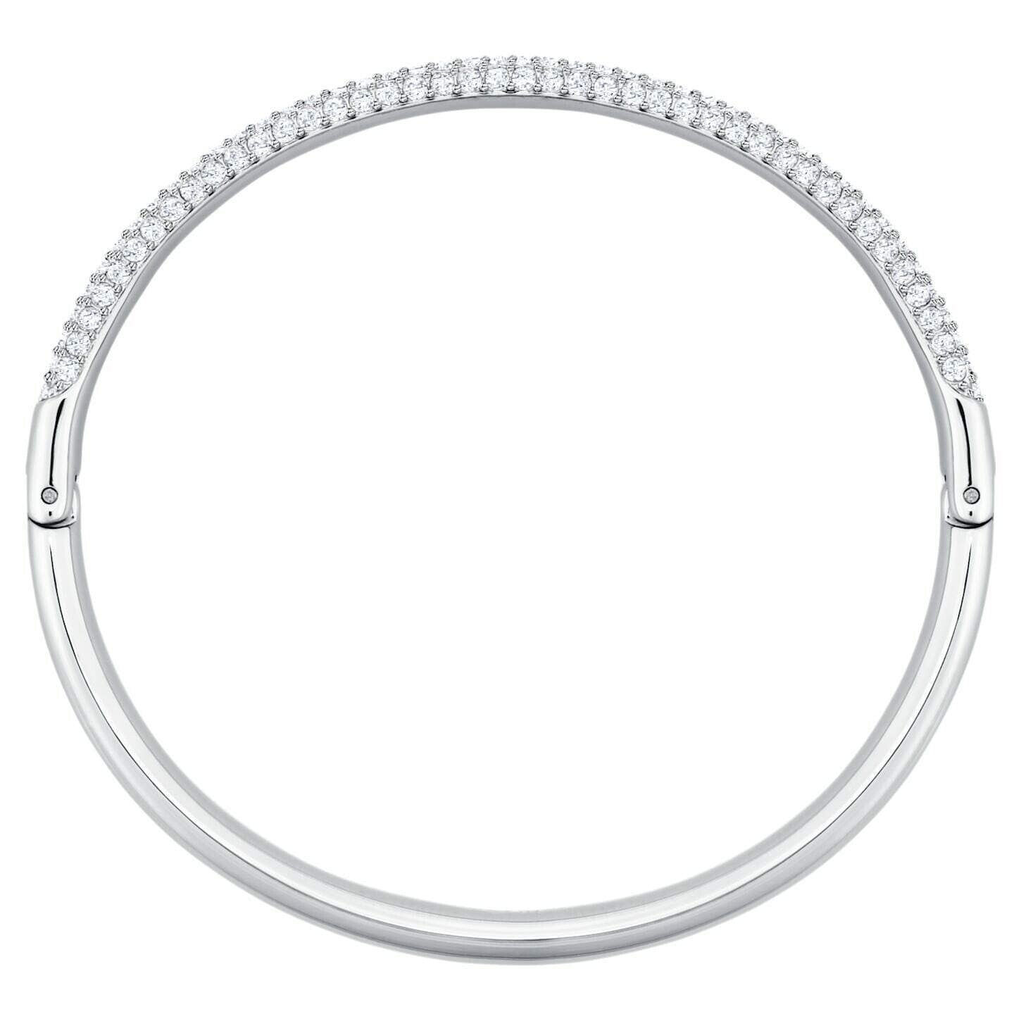 Genuine Swarovski White Stone Hard Bracelet, Rhodium Plated SIZE S 5032845