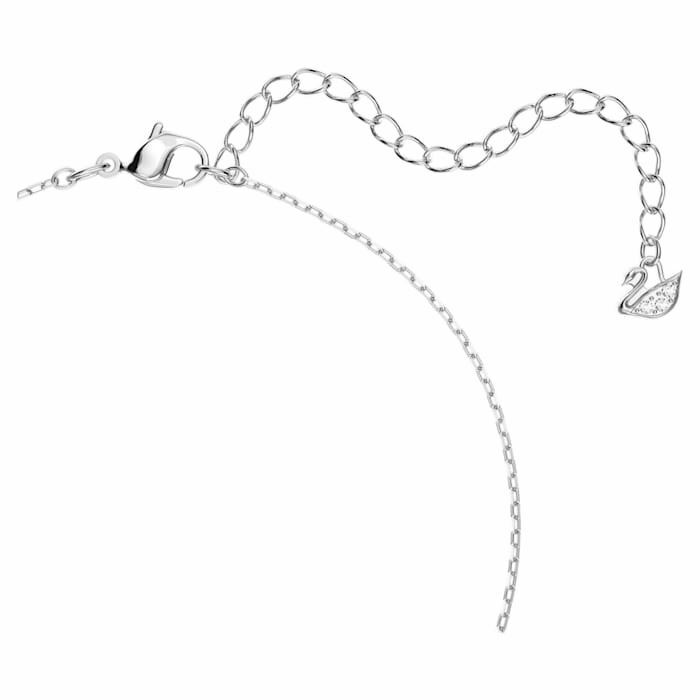 Swarovski Dancing Swan necklace Swan, White, Rhodium plated