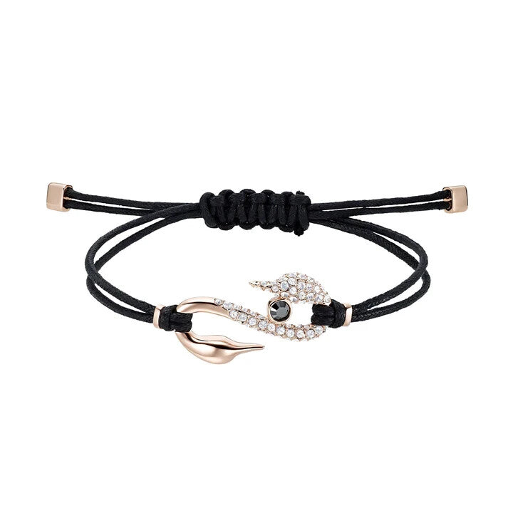 Genuine Swarovski Power Collection Hook Bracelet, Black, Rose-Gold Tone Plated