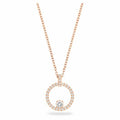 Creativity pendant Circular, White, Rose-gold tone plated