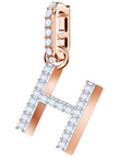 Genuine SWAROVSKI Charm Remix Collection Letter "H" Rose Gold Plated 5437622