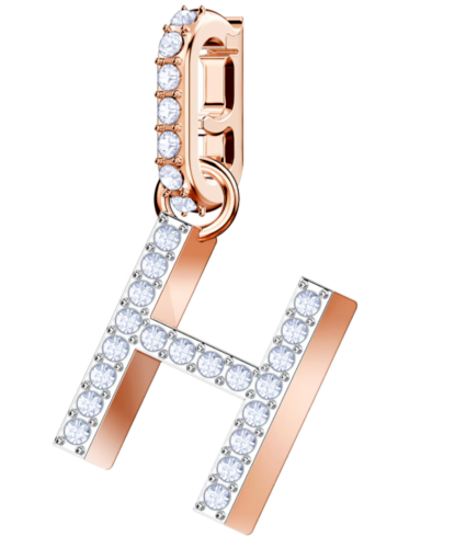 Genuine SWAROVSKI Charm Remix Collection Letter "H" Rose Gold Plated 5437622
