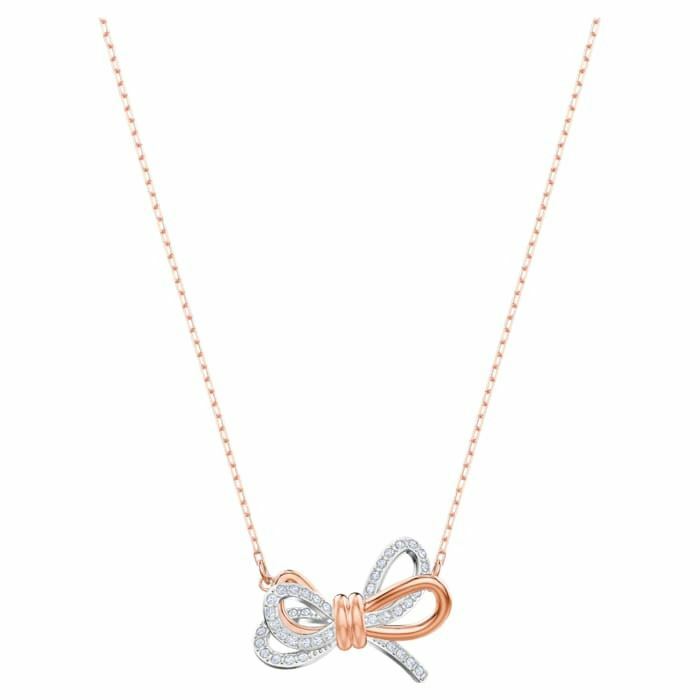 Lifelong Bow pendant Bow, White, Mixed metal finish