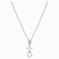 Genuine Swarovski Perfection Necklace Pink Crystal Pearl Rhodium Plated 5516591