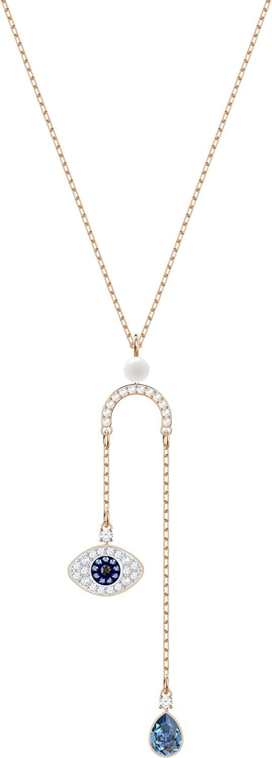 Genuine Swarovski Y Symbolic Evil Eye Necklace DUO Pendant Gold 5425861