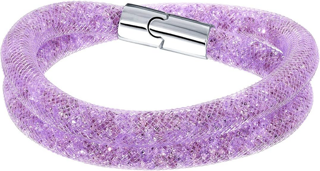 Genuine Swarovski Stardust Mauve Double Bracelet Small - 5140103