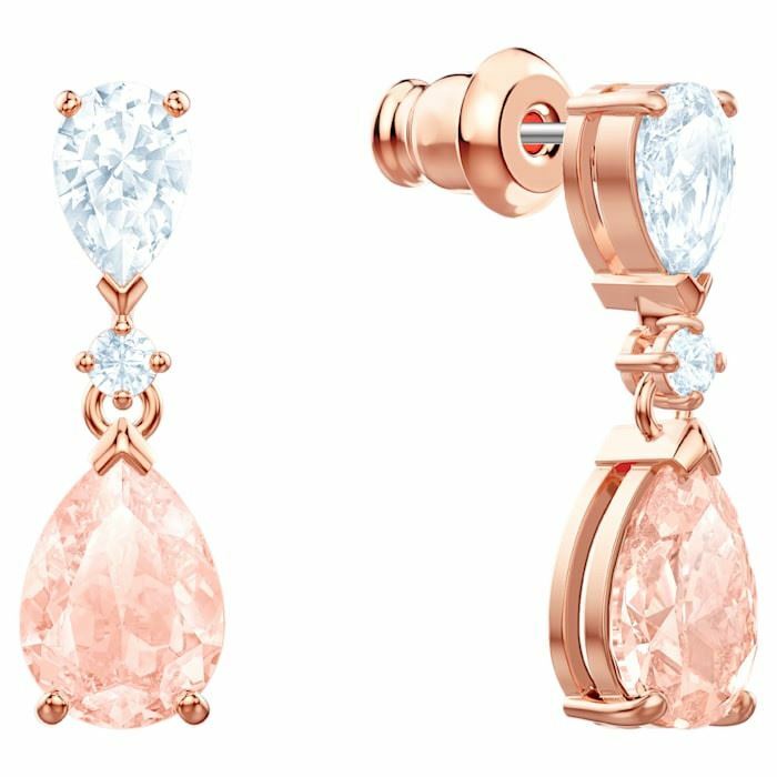 Swarovski  Pierced Earrings Pink, Rose-gold tone plated 5466888