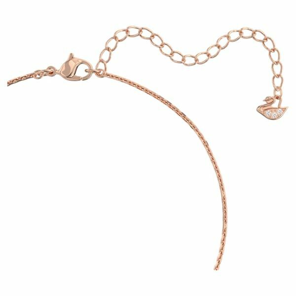 Further pendant Pavé, Interlocking loop, White, Rose-gold tone plated