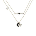 Genuine Swarovski Moon Necklace Glowing Black Rose Gold-tone Plated 5273290
