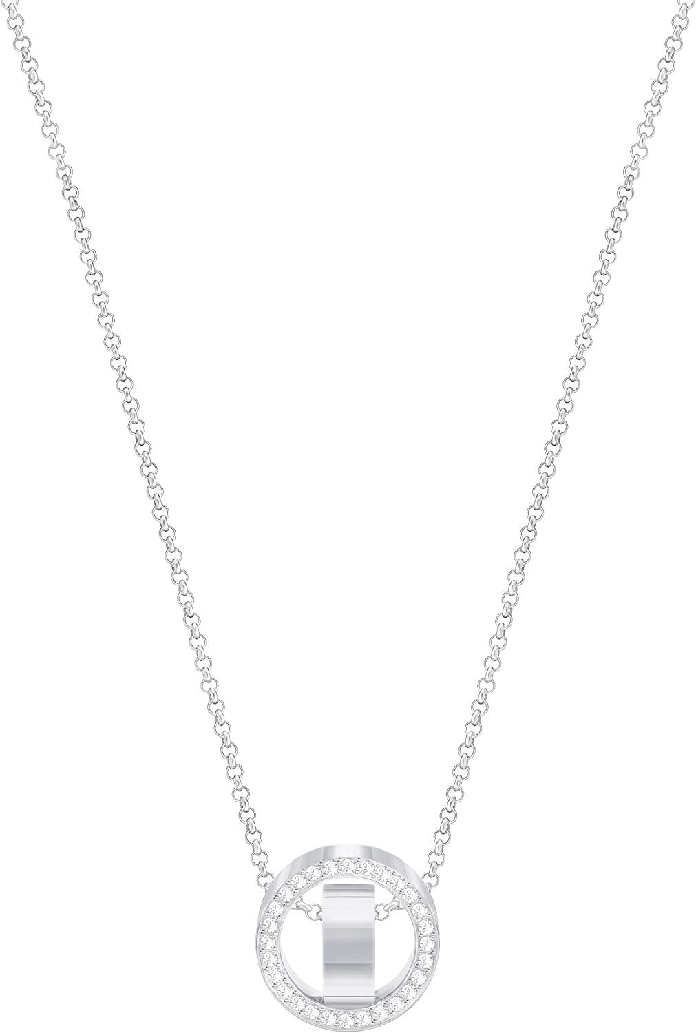 Genuine SWAROVSKI HOLLOW PENDANT, WHITE, RHODIUM PLATED 5349348