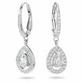 Swarovski Angelic earrings Pear cut crystal, White, Rhodium plated 5197458