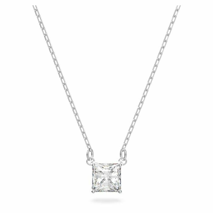 Swarovski Attract necklace Square, White, Rhodium plated 5510696