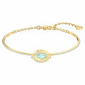 Genuine SWAROVSKI SPARKLING DANCE BANGLE GREEN CRYSTAL GOLD BRACELET 5497476