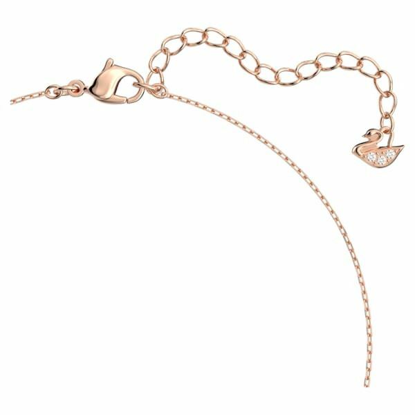 Attract necklace Square, White, Rose-gold tone plated