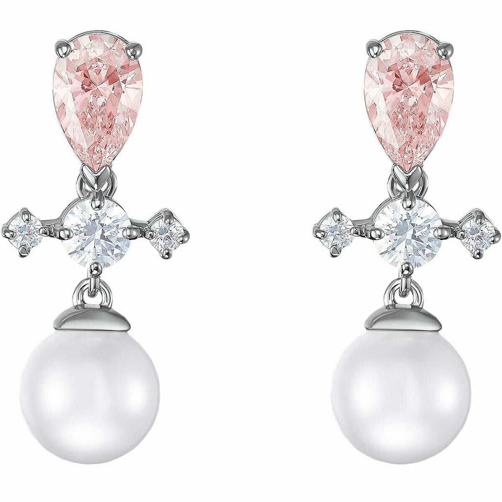 Genuine Swarovski  Drop Earrings Perfection Pierced Pearl Rhodium Plated 5516592