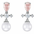 Genuine Swarovski  Drop Earrings Perfection Pierced Pearl Rhodium Plated 5516592