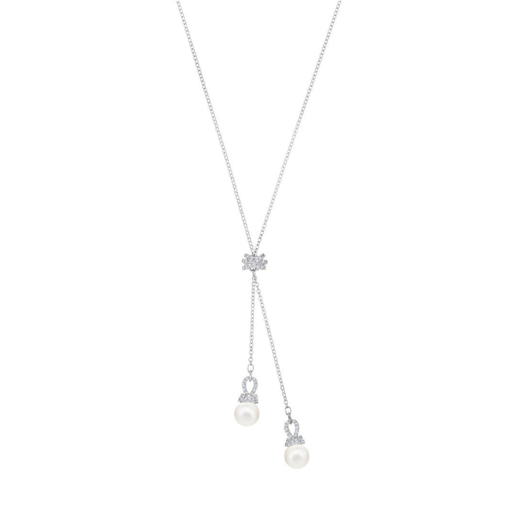 Genuine Swarovski Swarovski Originally Y Necklace, White, Rhodium Plated 5467313