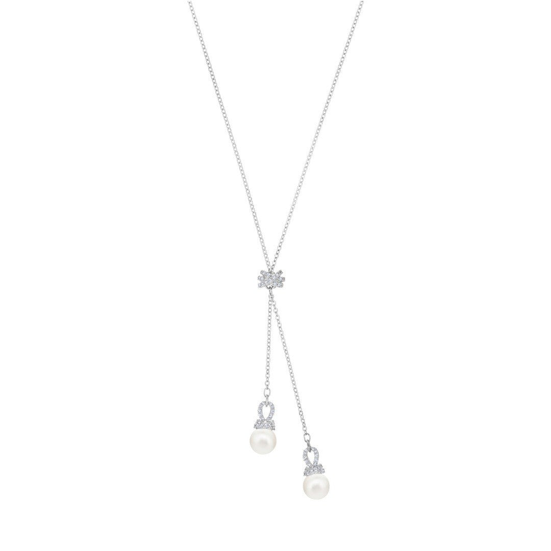 Genuine Swarovski Swarovski Originally Y Necklace, White, Rhodium Plated 5467313