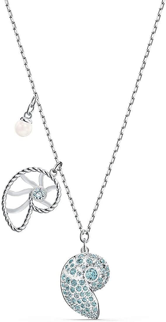 Genuine  SWAROVSKI CRYSTAL SHELL PENDANT NAUTILUS BLUE 5520669