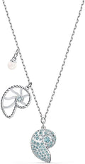Genuine  SWAROVSKI CRYSTAL SHELL PENDANT NAUTILUS BLUE 5520669
