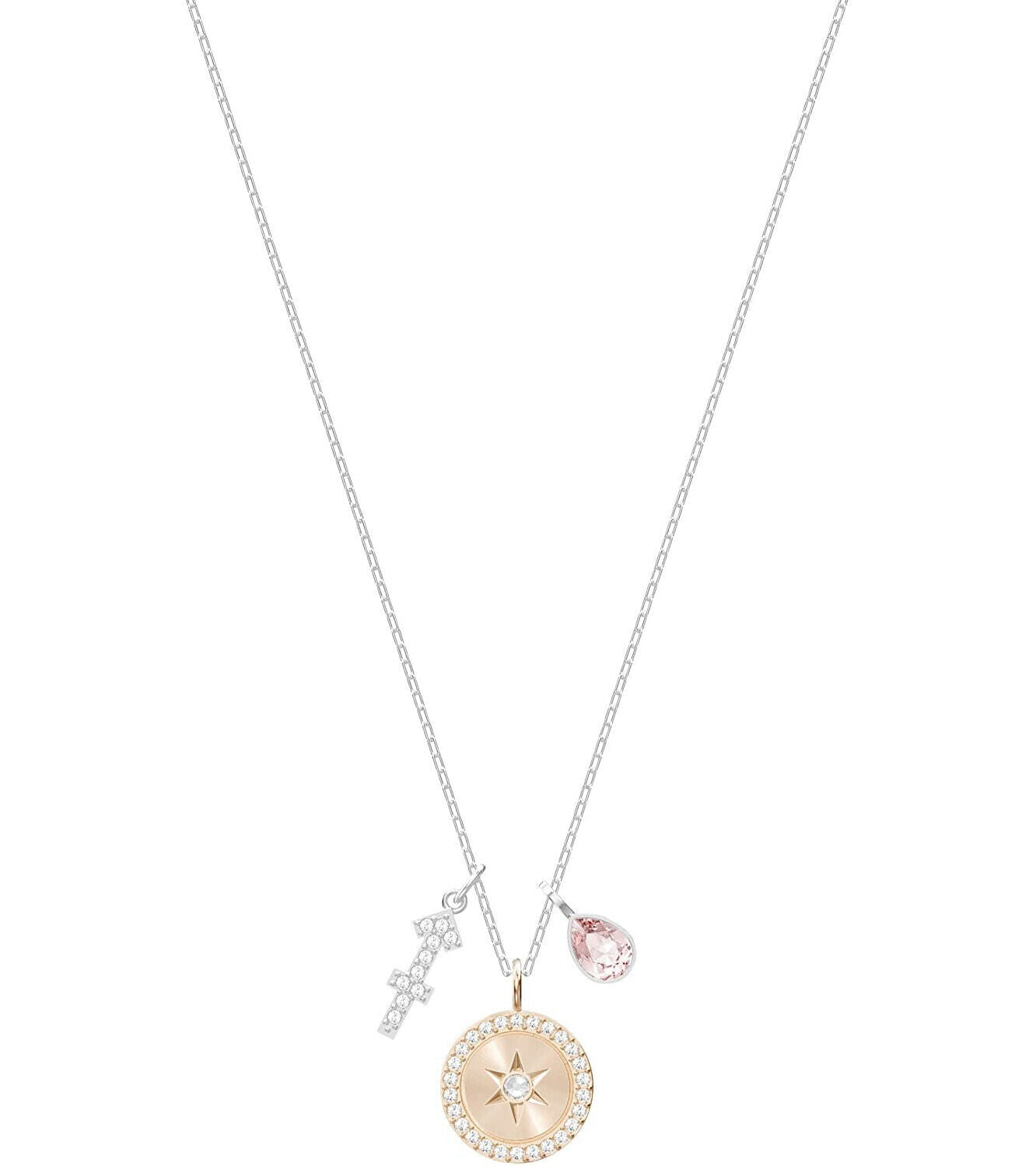 Genuine Swarovski Zodiac Pendant SAGITTARIUS, Pink, Rhodium Plating 5349221